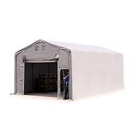 TOOLPORT Tente de Stockage 5x8 m Hangar de Stockage avec Porte à Traction, bâche PVC PRIMEtex 2300 N, imperméable 3m Hauteur de côté