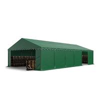 TOOLPORT Tente de Stockage 6x12 m bâches en PVC 750 N Vert foncé imperméable avec Cadre de Sol