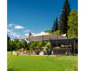 TOOLPORT Tente nomade 4,5 x 6 m, avec set de poteaux en aluminium, sable - (1703)