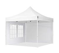 TOOLPORT 3x3 m Tonnelle pliante Acier, PES 700, côtés avec fenêtres, blanc - (59041)