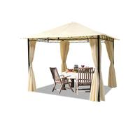 TOOLPORT Tonnelle de Jardin 3x3 m Pavillon avec 4 côtés - bâche de Toit env. 180 g/m² crème