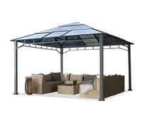 TOOLPORT Tonnelle de Jardin 4x4 m Structure en Aluminium Toit Polycarbonate épaisseur env. 8 mm pavillon de Jardin Transparent