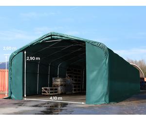 TOOLPORT Wikinger 6x12 m hangar, porte 4,1x2,9 m, toile PRIMEtex 2300, vert foncé, avec statique (type de sol : terre) - (49424)
