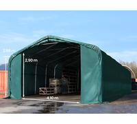 TOOLPORT Wikinger 6x12 m hangar, porte 4,1x2,9 m, toile PVC de 850, vert foncé, avec statique (type de sol : terre) - (49418)