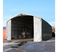 TOOLPORT Wikinger 6x12 m hangar, porte 4,1x4,0 m, toile PRIMEtex 2300, gris, avec statique (type de sol : terre) - (49455)