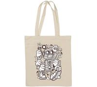 Tools Robot Mechanic Tool Master I Am Engineer Sac fourre-tout en coton naturel Blanc