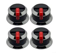ToolsEvery for Durable Lot de 4 boutons de cuisine avec anneaux décoratifs pour cuisinières et barbecues Rouge 58 mm