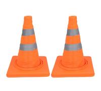 TOOLSGO 2 Pièces Cônes de Sécurité Routière Pliables Cône Pop-Up Polyvalent avec Collier Réfléchissant pour la Sécurité Routière Cônes Orange pour Parkings Formation à la Conduite
