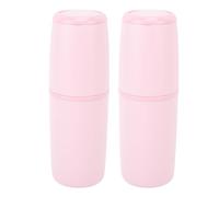 TOOLSGO 2 pièces Ensemble de Mallette de Rangement de Brosse à Dents Portable Organisateur de Soins dentaires Polyvalent pour Les Voyages d'affaires Vacances Travail école (Rose)