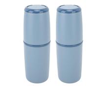TOOLSGO 2 pièces Ensemble de Mallette de Rangement de Brosse à Dents Portable Organisateur de Soins dentaires Polyvalent pour Les Voyages d'affaires Vacances Travail école (Bleu foncé)