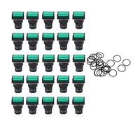 TOOLSGO Interrupteur à bouton de réinitialisation lumineux, 25 pièces, AC DC24V 5A, interrupteur de puissance pour contacteurs, relais, équipements industriels