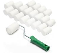 ToolSpace 10x Rouleau de Peinture Mousse Superfin 15cm 50 kg/m³ avec Manche | Télescopique Laque Lasure Acrylique Résistant Solvants Résultat Lisse Finitions Portes Meubles Bois Métal et Rénovation