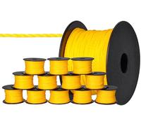 ToolSpace 12x Cordeau de maçon 50m x 1.6mm Jaune Ficelle de Construction - Soie de polypropylène - Fil de Maçon Ligne de Guidage Ficelle d'alignement, de Plomb, de Pavage d'épaisseur Cordon de Pose
