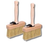 ToolSpace 2X Pinceau de Surface 130 mm, Brosse à Papier Peint, pour terrasses, tapisser, Houppette Large, Manche en Bois à Poils naturels, Pinceau à apprêter, Brosse de Peintre