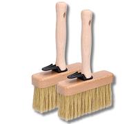 ToolSpace 2X Pinceau de Surface 140 mm, Brosse à Papier Peint | pour terrasses, tapisser, Houppette Large, Manche en Bois à Poils naturels, Pinceau à apprêter, Brosse de Peintre