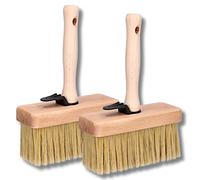 ToolSpace 2X Pinceau de Surface 150 mm, Brosse à Papier Peint | pour terrasses, tapisser, Houppette Large, Manche en Bois à Poils naturels, Pinceau à apprêter, Brosse de Peintre