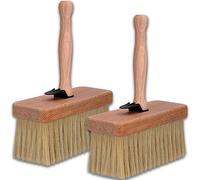 ToolSpace 2X Pinceau de Surface 180 mm, Brosse à Papier Peint, pour terrasses, tapisser, Houppette Large, Manche en Bois à Poils naturels, Pinceau à apprêter, Brosse de Peintre