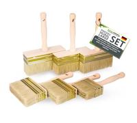 ToolSpace 6 Pièce Pinceau 70/90/110/130/140/150mm Brosse en Bois pour Lasure Badigeon Chauler de la Peinture à la Chaux Spalter Large avec Poil Naturel pour Application Terrasse Mur Murale à Effet