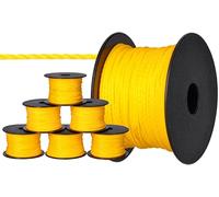 ToolSpace 6X Cordeau de maçon 50m x 1.6mm Jaune Ficelle de Construction - Soie de polypropylène - Fil de Maçon Ligne de Guidage Ficelle d'alignement, de Plomb, de Pavage d'épaisseur Cordon de Pose