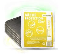 ToolSpace Bâche de Protection Peinture - Lot de 5-4x5 m en Polyéthylène | Env. 270 g par feuille, découpe sur mesure, sols meubles portes fenêtres, rénovation, atelier, déménagement, anti-poussière