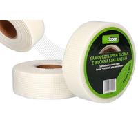 ToolSpace Bande Placo 4,5 cm x 90 m - Ruban de Fibre Verre avec Toile pour Plaques Plâtre - Vande Fibree Auto-Adhésif pour Joint Fissure Mur - Tissu Grillagée pour Fissure Réparation Trous Enduit