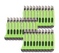 ToolSpace Cutter Couteau de Chantier Cutters Segmentés avec Lame Acier Inoxydable Guide Métallique Blocage Sécurisé Poignée Antidérapante pour Carton Tapis Plastique Bricolage - 18 mm Set de 30