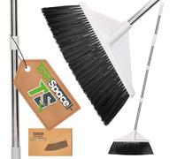 ToolSpace Grand Balai Jardin Extérieur Noir Brosse d'angle 44 cm avec Manche Acier 120 cm (Hauteur 140 cm) Poils Durs Inclinés pour Nettoyage Terrasse Patio Garage Chantier Sol Lourd