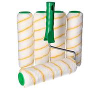 ToolSpace Kit 5 Rouleaux à Peinture 25 cm Professionnel avec Manche Ergonomique Poils 11 mm Polyacrylique Anti Goutte pour Murs Plafonds Façade Rénovation Grandes Surfaces Recharge Bricolage