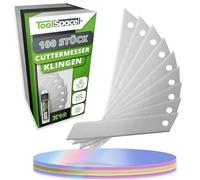 ToolSpace Lame Rechange pour Cutter Couteau Lames Sécable Segmentée pour Coupe Précise de Papier Carton Tissu Plastique Cuir et Autres Matériaux Acier Carbone Trempé Tranchantes - 18 mm Lot de 20