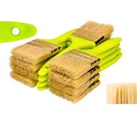 ToolSpace Lot de 12 pinceaux Plats - 63 mm - Pinceau Plat - Manche Ergonomique en Plastique - Poils naturels avec mélange de Poils synthétiques - Poils denses - pour Tous Les Types de Peinture.