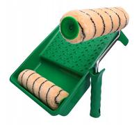 ToolSpace | Lot de 2 Orange Rouleaux 18 cm | Professionnel Peinture | Rouleau pour Mur, Plafond | en Fibre Acrylique | Manche à Rouleau | Grand Bac à Peinture | Ensemble de Peinture