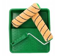 ToolSpace | Lot de 2 Orange Rouleaux 25 cm | Professionnel Peinture | Rouleau Peint pour Mur, Plafond | en Fibre Acrylique | Manche à Rouleau | Grand Bac à Peinture | Ensemble de Peinture