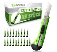 ToolSpace Lot de 20 Cutters 18 mm à Lame Sécable pour Bricolage Atelier | Découpe Carton Papier Peint Moquette, Destiné Aux Chantiers Bureaux et Emballage, Outil Manuel de Découpe Quotidienne