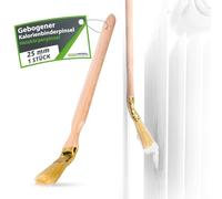 ToolSpace Pinceau à Calories Courbes | Pinceau pour radiateurs | Largeur 25 mm | Longueur Totale : 34 cm | Poils : Poils naturels denses| Manche : Bois de hêtre | 1 pièce