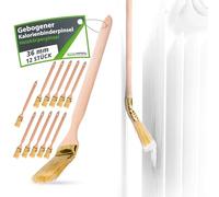 ToolSpace Pinceau à Calories Courbes | Pinceau pour radiateurs | Largeur 36 mm | Longueur Totale : 34 cm | Poils : Poils naturels denses| Manche : Bois de hêtre | 12 pièces