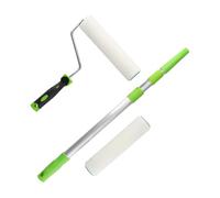 ToolSpace Rouleau de Peinture - 2x Rouleaux 25cm avec Manche Télescopique Légère 105 cm 1x Poignée Applicateur pour Murale Domestique Murs et Plafonds Outil Travaux de Rénovation Bricolage - Laine