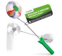 ToolSpace Rouleau de Peinture pour Coins Rouleau d'angle avec étrier - pour Intérieur Rouleaux Peintre Convient pour peintures à Dispersion au Latex Ø 10,5 cm Poignée 39 cm Ergonomique Polyacrylique