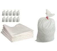 ToolSpace Sac à Gravats PP Tissé, 50×85 cm en Polypropylène 10x Sac Chantier pour Gravier Sable Feuilles Déchets de Construction Jardin - Réutilisable - Résistant 25 kg Sacs a Gravats Toile Tissée