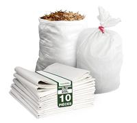 ToolSpace Sac à Gravats PP Tissé, 50×85cm en Polypropylène 10x Sac Chantier | pour Gravier Sable Feuilles Déchets de Construction Jardin - Réutilisable - Résistant 25 kg Sacs a Gravats Toile Tissée