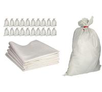 ToolSpace Sac à Gravats PP Tissé, 65×105 cm en Polypropylène 20x Sac Chantier pour Gravier Sable Feuilles Déchets de Construction Jardin - Réutilisable - Résistant 50 kg Sacs a Gravats Toile Tissée