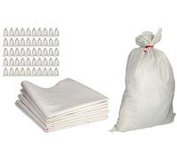 ToolSpace Sac à Gravats PP Tissé, 65×105 cm en Polypropylène 50x Sac Chantier pour Gravier Sable Feuilles Déchets de Construction Jardin - Réutilisable - Résistant 50 kg Sacs a Gravats Toile Tissée