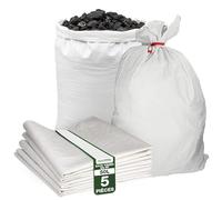 ToolSpace Sac à Gravats PP Tissé, 65×105cm en Polypropylène 5x Sac Chantier | pour Gravier Sable Feuilles Déchets de Construction Jardin - Réutilisable - Résistant 50 kg Sacs a Gravats Toile Tissée