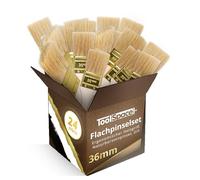 ToolSpace Set de Pinceaux Plats - 24 pcs - 36 mm - Kit de Peinture, Brosse Fine, Peindre Les Murs, Les endroits Difficiles d'accès, Pinceau Brush avec Poils Naturels - Manche Ergonomique en Bois, DIY