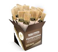 ToolSpace Set de Pinceaux Plats - 24 pcs - 50 mm - Kit de Peinture, Brosse Fine, Peindre Les Murs, Les endroits Difficiles d'accès, Pinceau Brush avec Poils Naturels - Manche Ergonomique en Bois, DIY