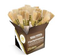 ToolSpace Set de Pinceaux Plats - 36 pcs - 25 mm - Kit de Peinture, Brosse Fine, Peindre Les Murs, Les endroits Difficiles d'accès, Pinceau Brush avec Poils Naturels - Manche Ergonomique en Bois, DIY