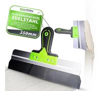 ToolSpace Spatule de Surface en Acier Inoxydable 350 x 60 mm Couteau à Enduire Taloche Enduit Spatule de Façade Lissage avec Support en Aluminium Spatule Large Couteau Finition D'enduits Béton Murs