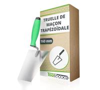 ToolSpace | Truelle à Pointe trapézoïdale | Spatule de Plâtrier | Truelle Lissage | Inoxydable Truelle de Maçon avec poignée Caoutchoutée | 160mm | Outil Précis l'application Mortier | Made in EU