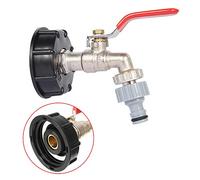 TOOLSTAR Adaptateur de réservoir IBC, adaptateur de réservoir IBC pour réservoir d'eau IBC S60X6 vers robinet de jardin en laiton avec raccord de tuyau de 1,27 cm pour huile, carburant, eau