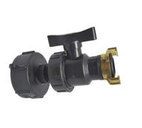 TOOLSTAR Adaptateur IBC, raccords de réservoir IBC S60X6 - Kits de connecteurs d'eau pour Sortie de Tuyau barbelé (S60 x 6 Bouchon + Valve + 1,9 cm Geka)