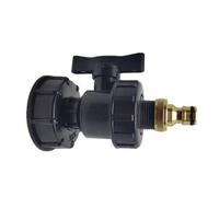 TOOLSTAR Adaptateur IBC, raccords de réservoir IBC S60X6 - Kits de raccords d'eau pour Sortie de Tuyau barbelé (S60 x 6 + Valve + raccord de 1,9 cm)